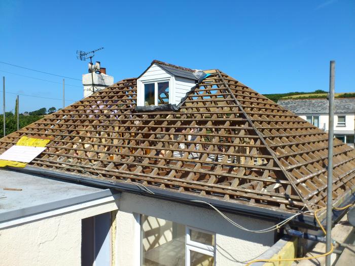 Roofing work in progress on a North Devon property