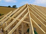 New timber roof construction in progress